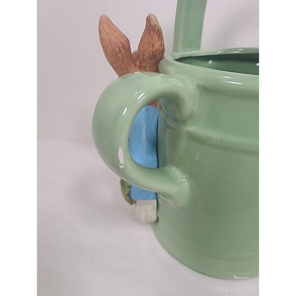 Beatrix Potter Teleflora 2007 Peter Rabbit 3D Ceramic Watering Can Planter 9" - Picture 4 of 7